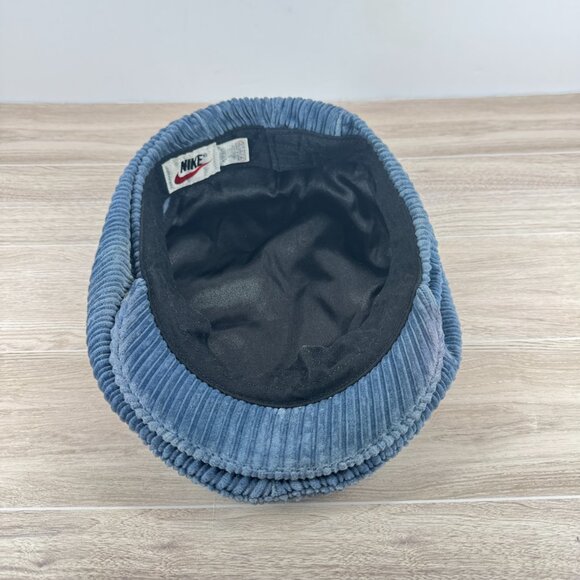 Vintage Nike Blue Corduroy Newsboy Cap 90s Wide Wale Driver Hat Medium - Picture 6 of 15